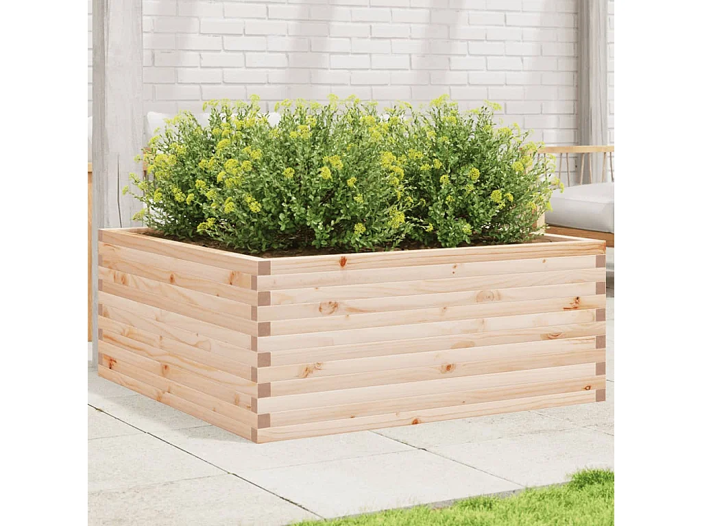 Fioriera da Giardino 110x110x46 cm in Legno Massello di Pino