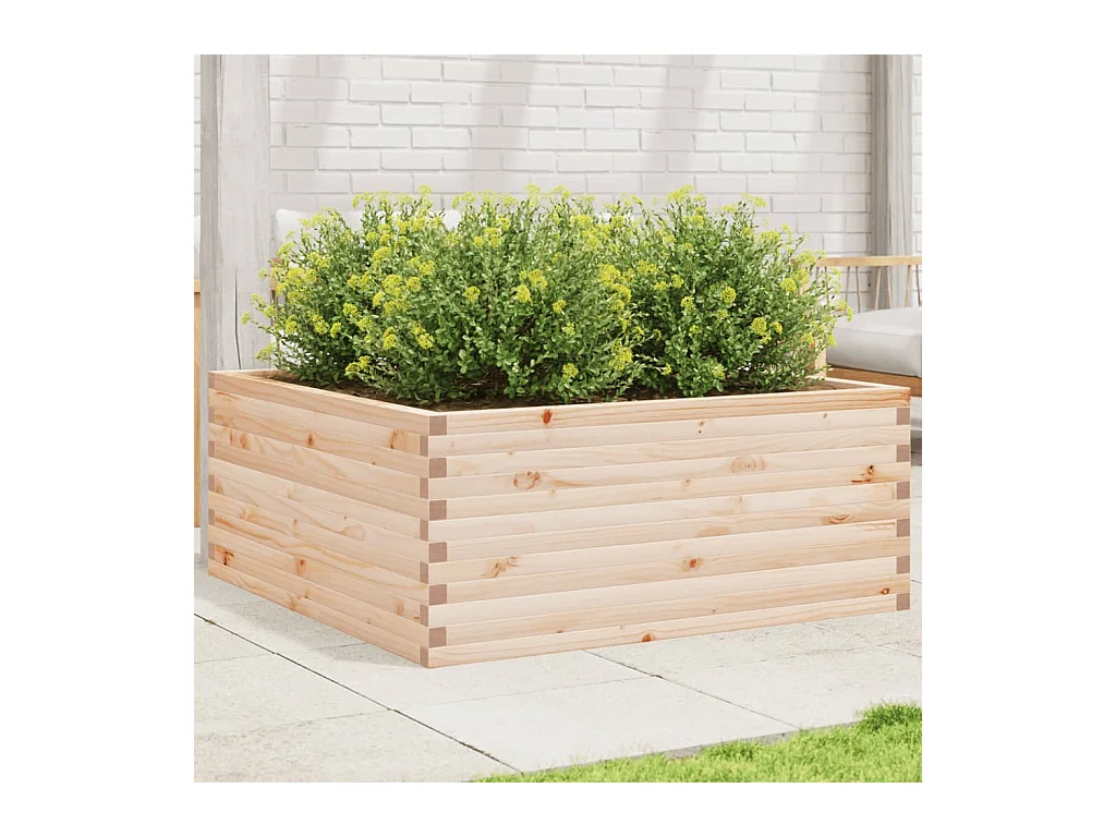 Fioriera da Giardino 110x110x46 cm in Legno Massello di Pino