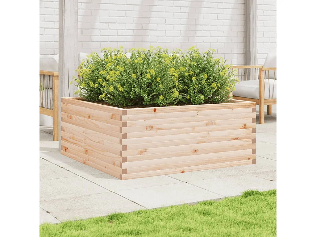 Jardinière 110x110x46 cm bois de pin massif