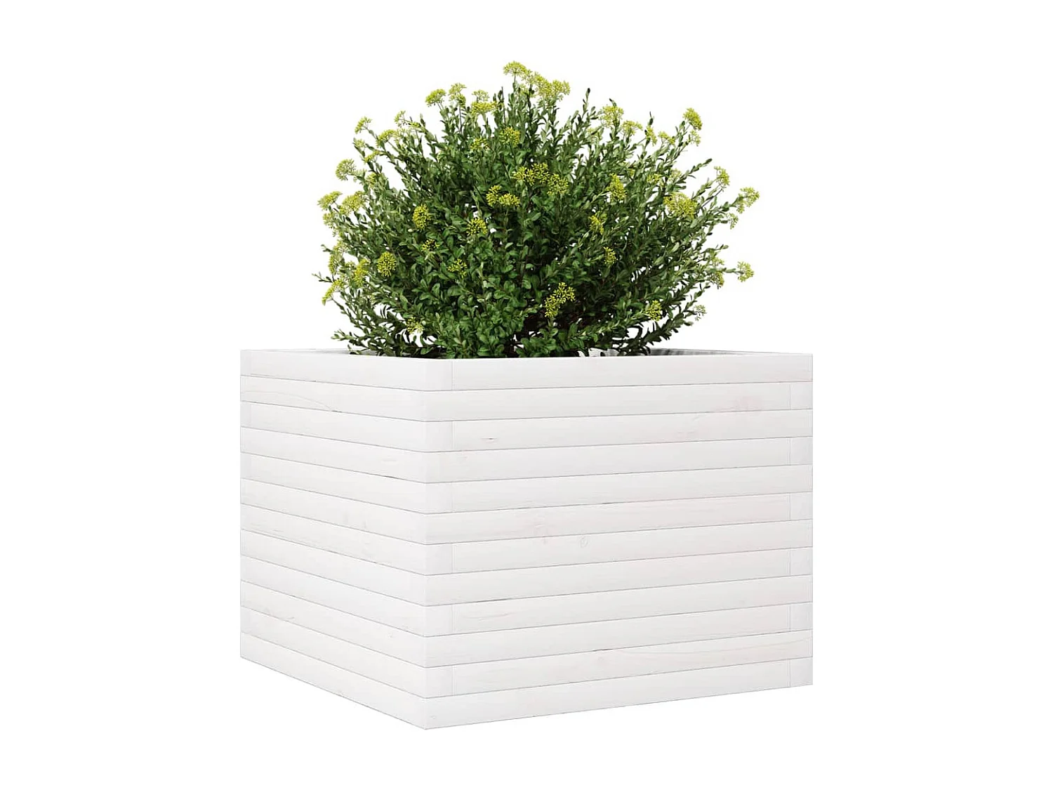 Vaso/floreira de jardim 60x60x46 cm pinho maciço branco