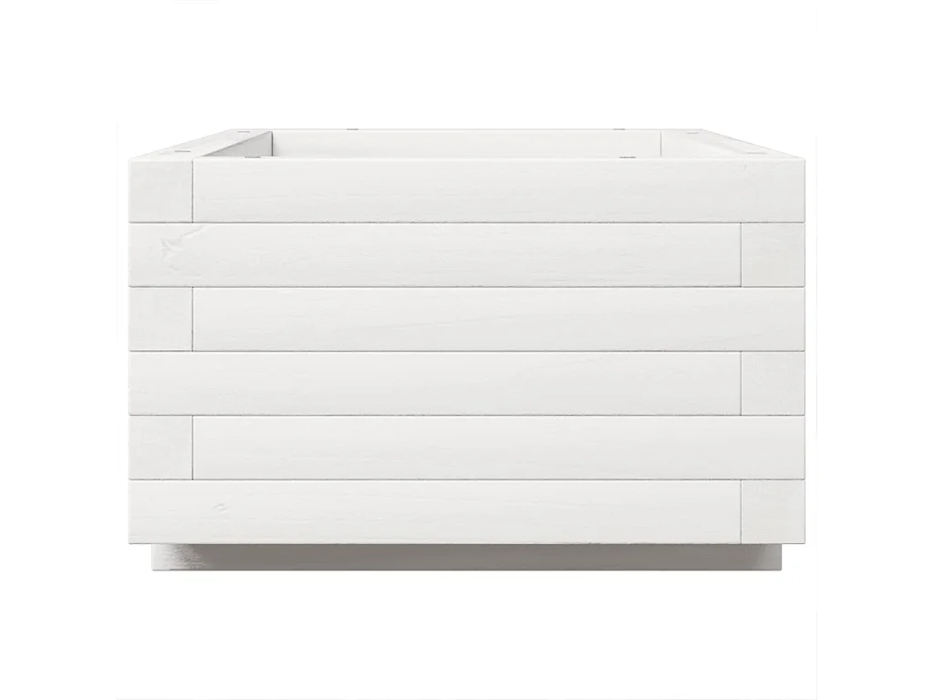 Jardinière blanc 70x40x26,5 cm bois de pin massif