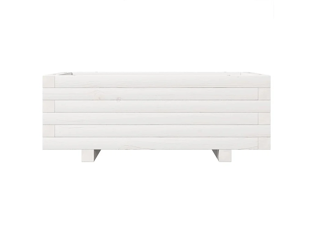 Jardinière blanc 70x40x26,5 cm bois de pin massif