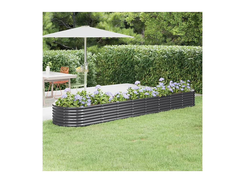 Letto da Giardino in Acciaio a Polvere 368x80x36 cm Antracite