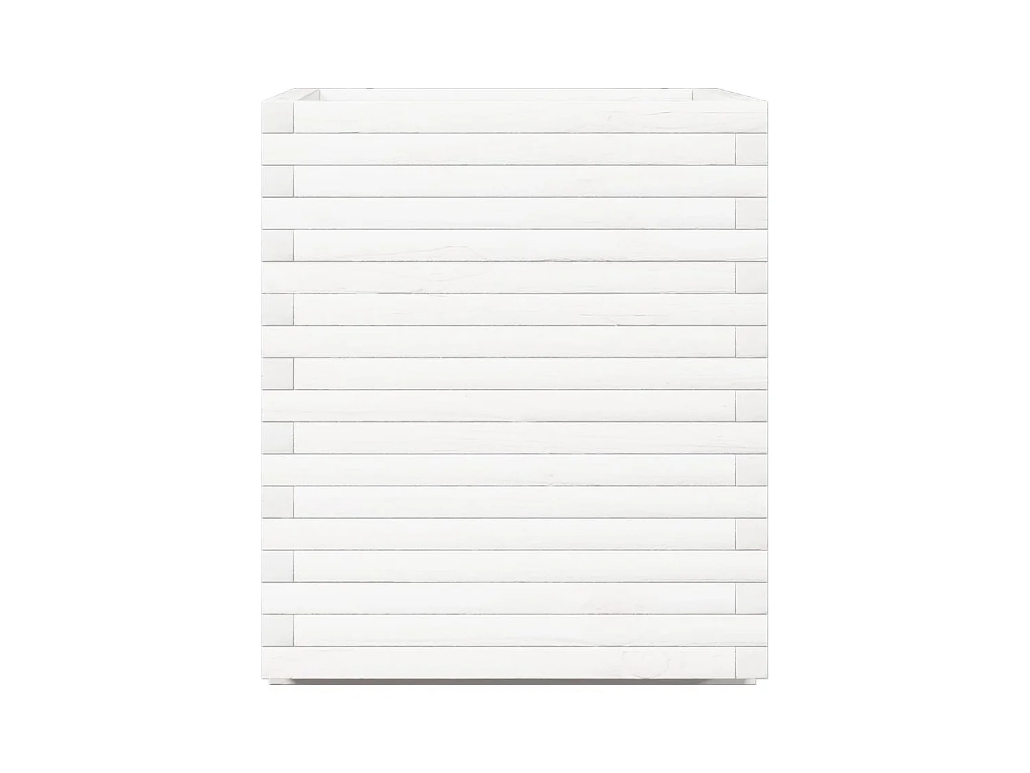 Jardinière blanc 60x60x72 cm bois de pin massif