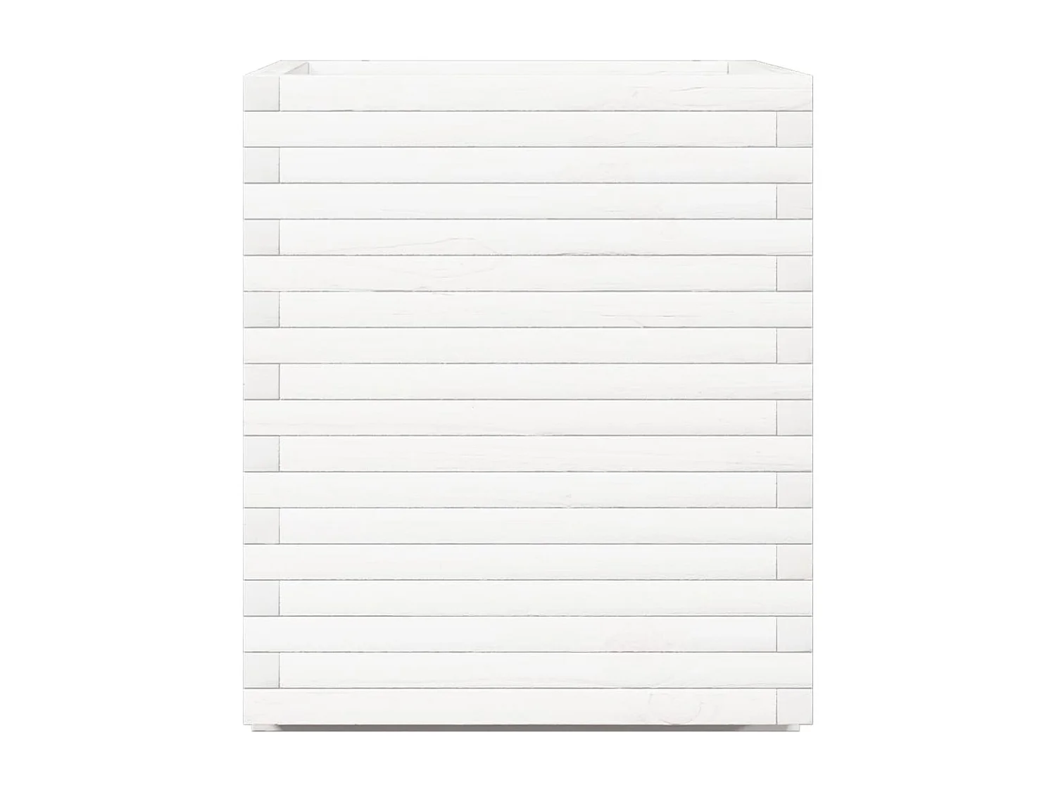 Jardinière blanc 60x60x72 cm bois de pin massif