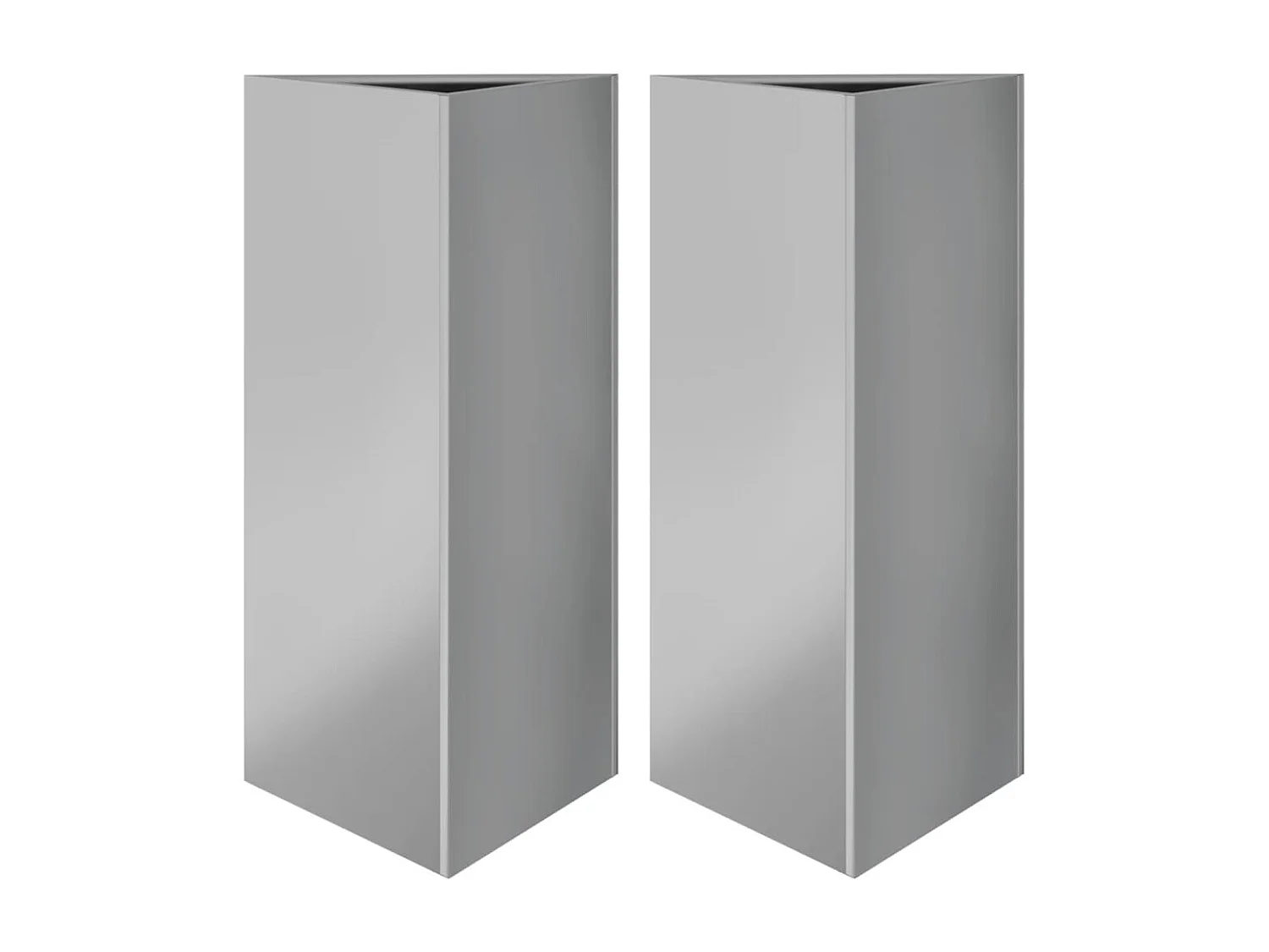 Fioriere 2 pz Triangolari 40x34,5x70 cm in Acciaio Zincato