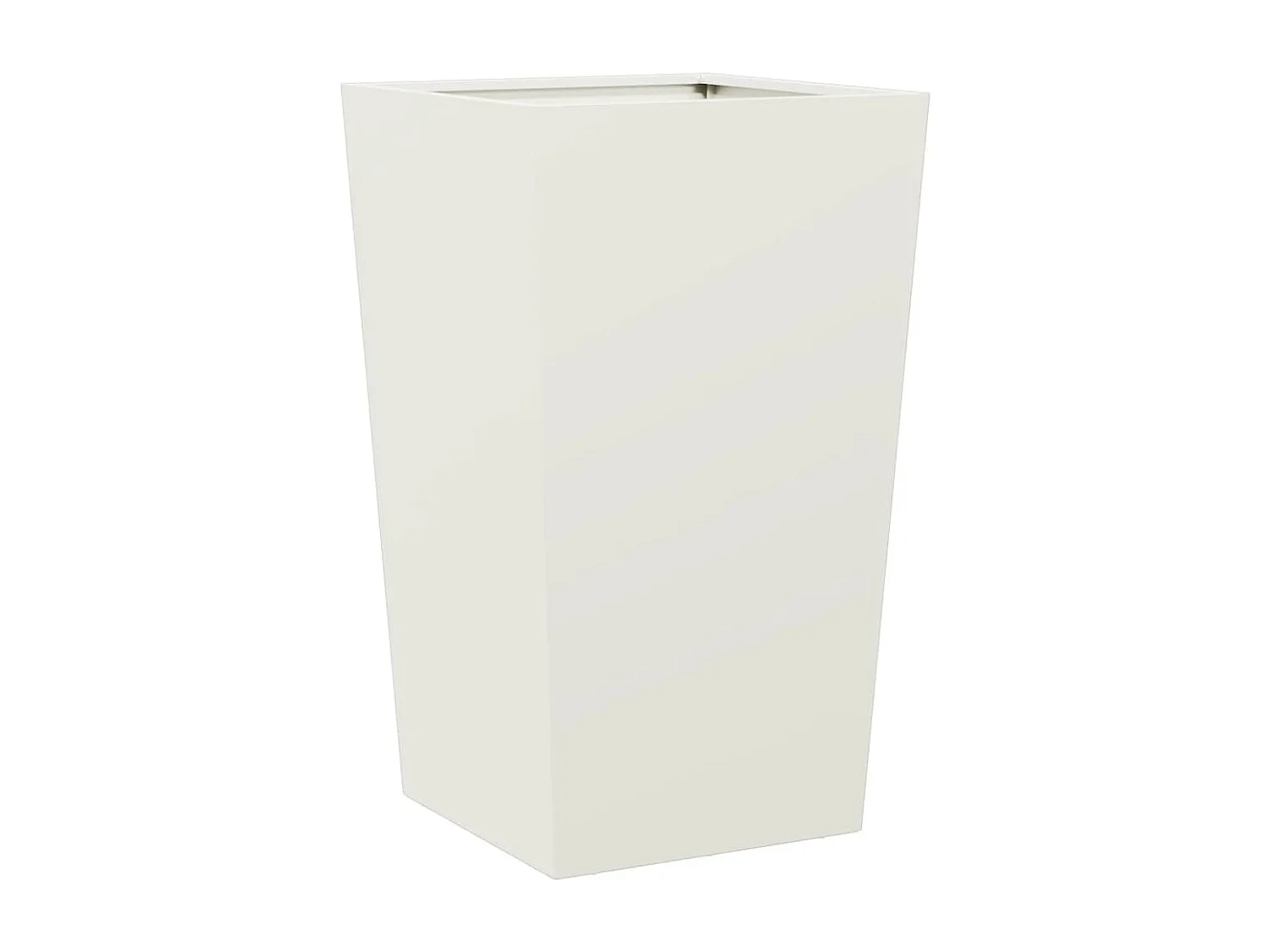 Vaso/floreira de jardim 45x45x75 cm aço branco