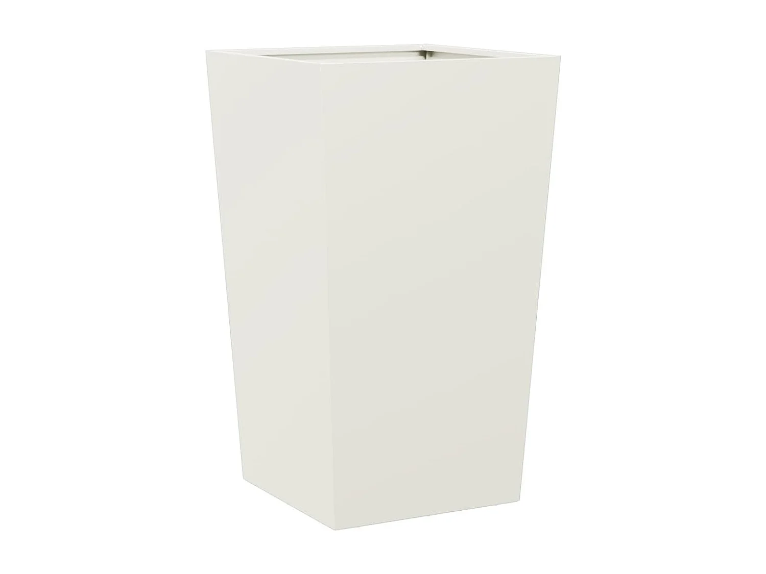Vaso/floreira de jardim 45x45x75 cm aço branco