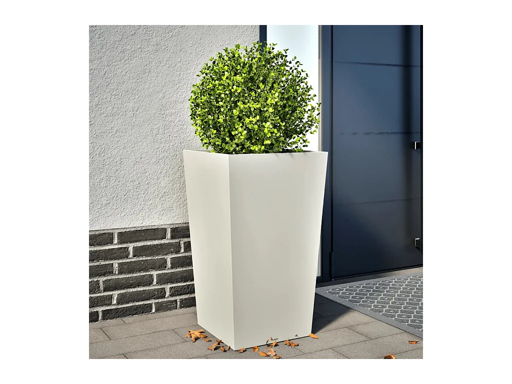 Jardinière blanc 45x45x75 cm acier