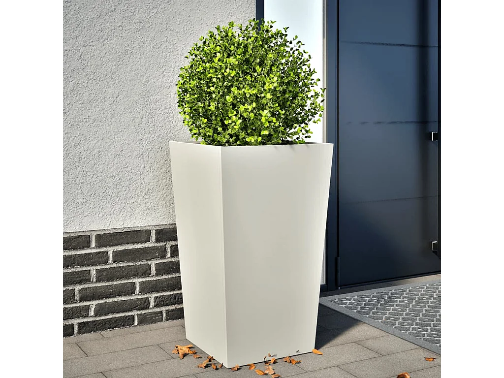 Jardinière blanc 45x45x75 cm acier