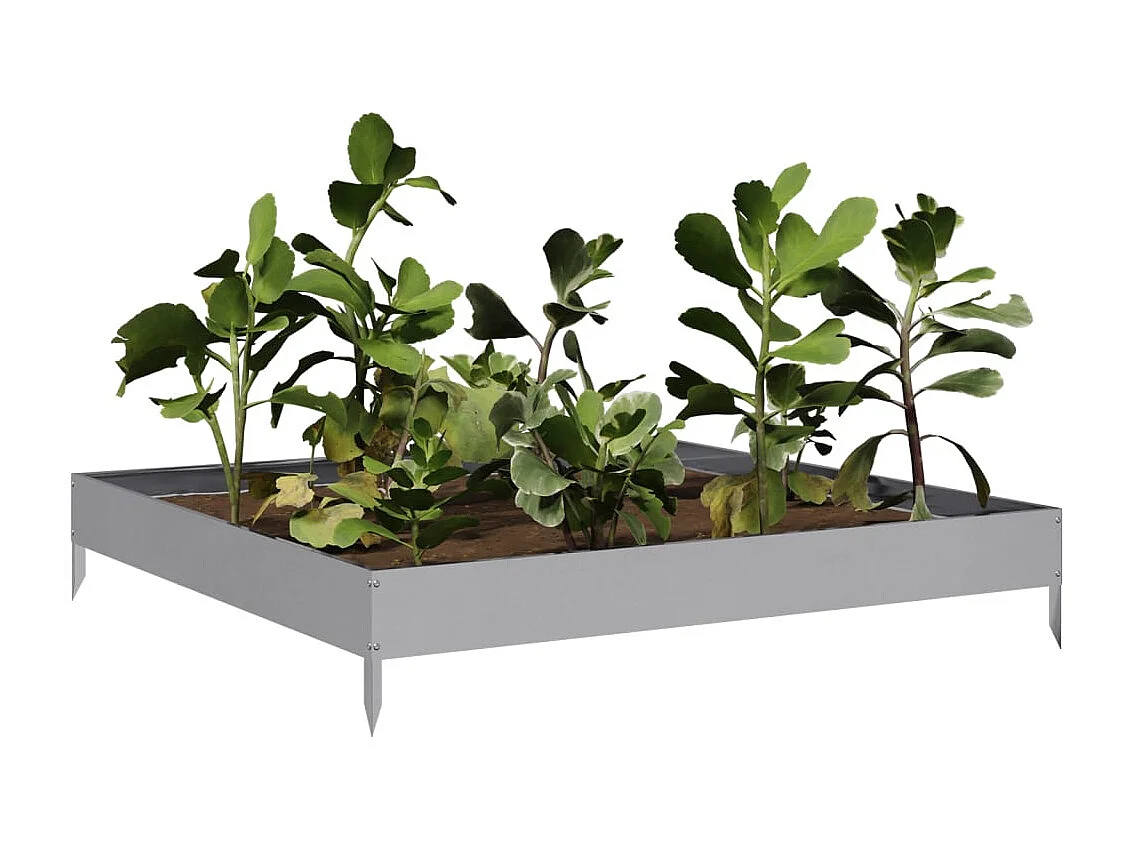 Canteiro elevado de jardim 100x100x18,5 cm aço galvanizado