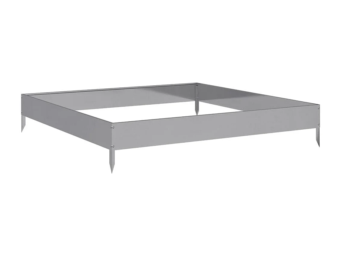 Canteiro elevado de jardim 100x100x18,5 cm aço galvanizado