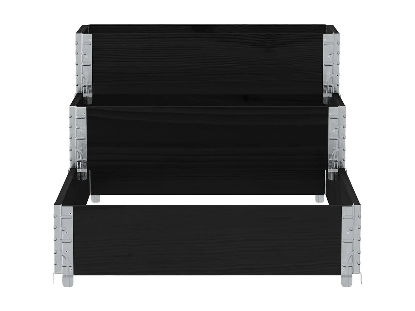 Lit surélevé à 3 niveaux noir 120x80 cm bois de pin massif