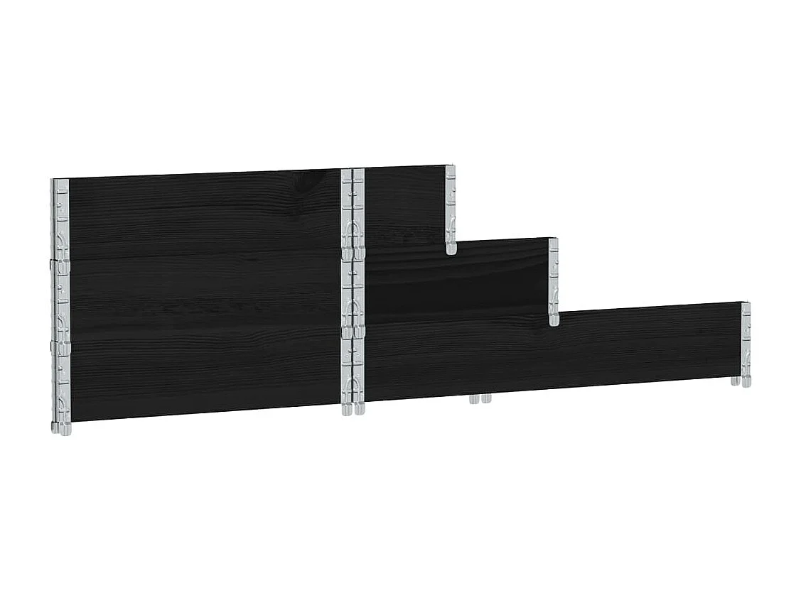 Lit surélevé à 3 niveaux noir 120x80 cm bois de pin massif