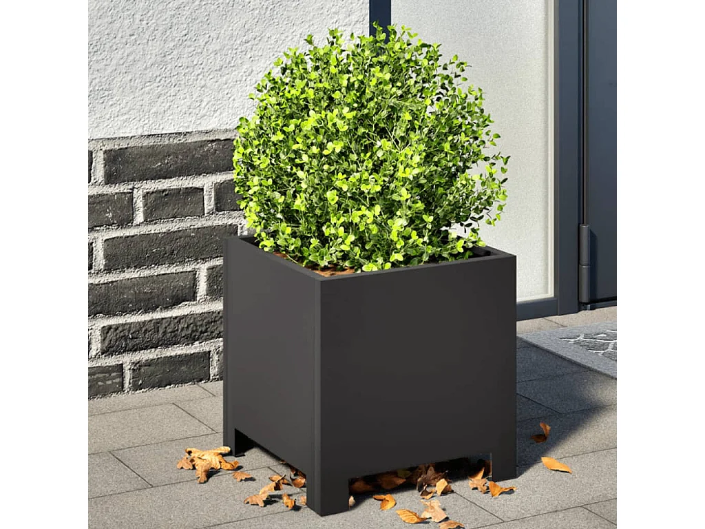 Jardinières 2 pcs noir 30x30x30 cm acier