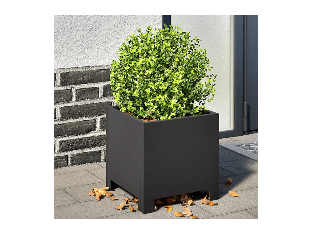 Pflanzkübel 2 Stk. Schwarz 30x30x30 Stahl