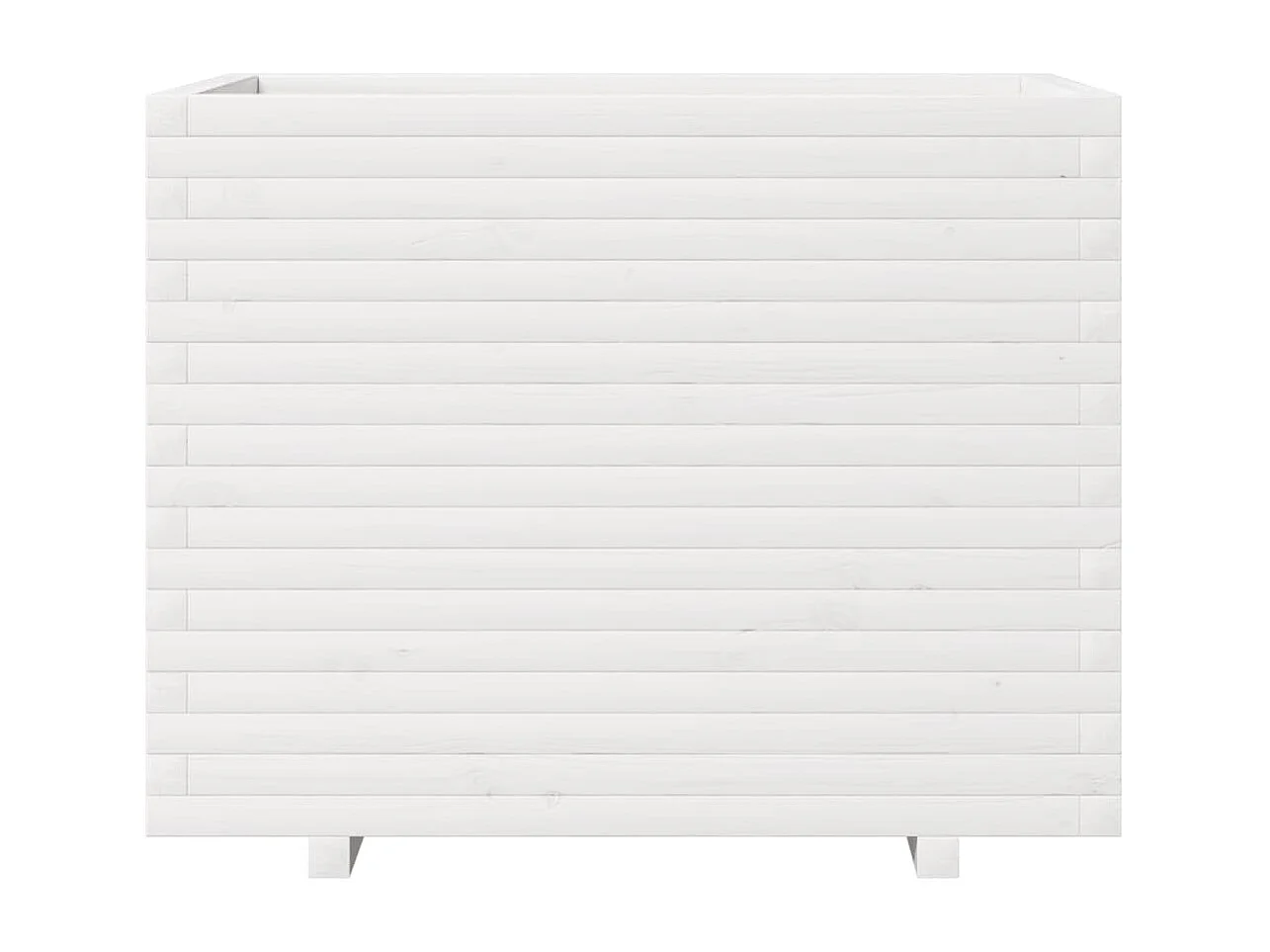 Jardinière blanc 90x60x72 cm bois de pin massif