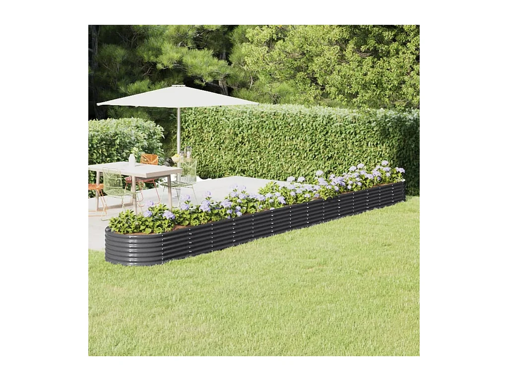 Letto da Giardino in Acciaio a Polvere 620x80x36 cm Antracite