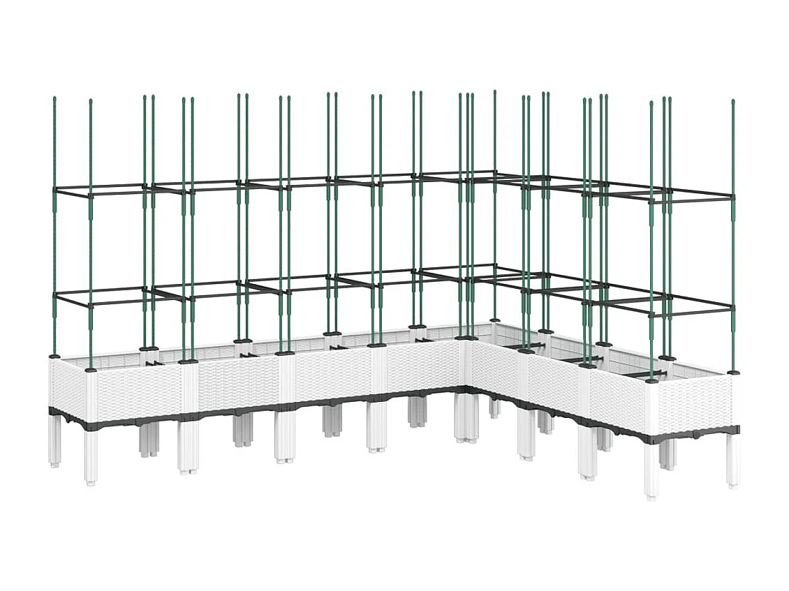 Vaso/floreira de jardim c/ treliça 200x160x142,5 cm PP branco
