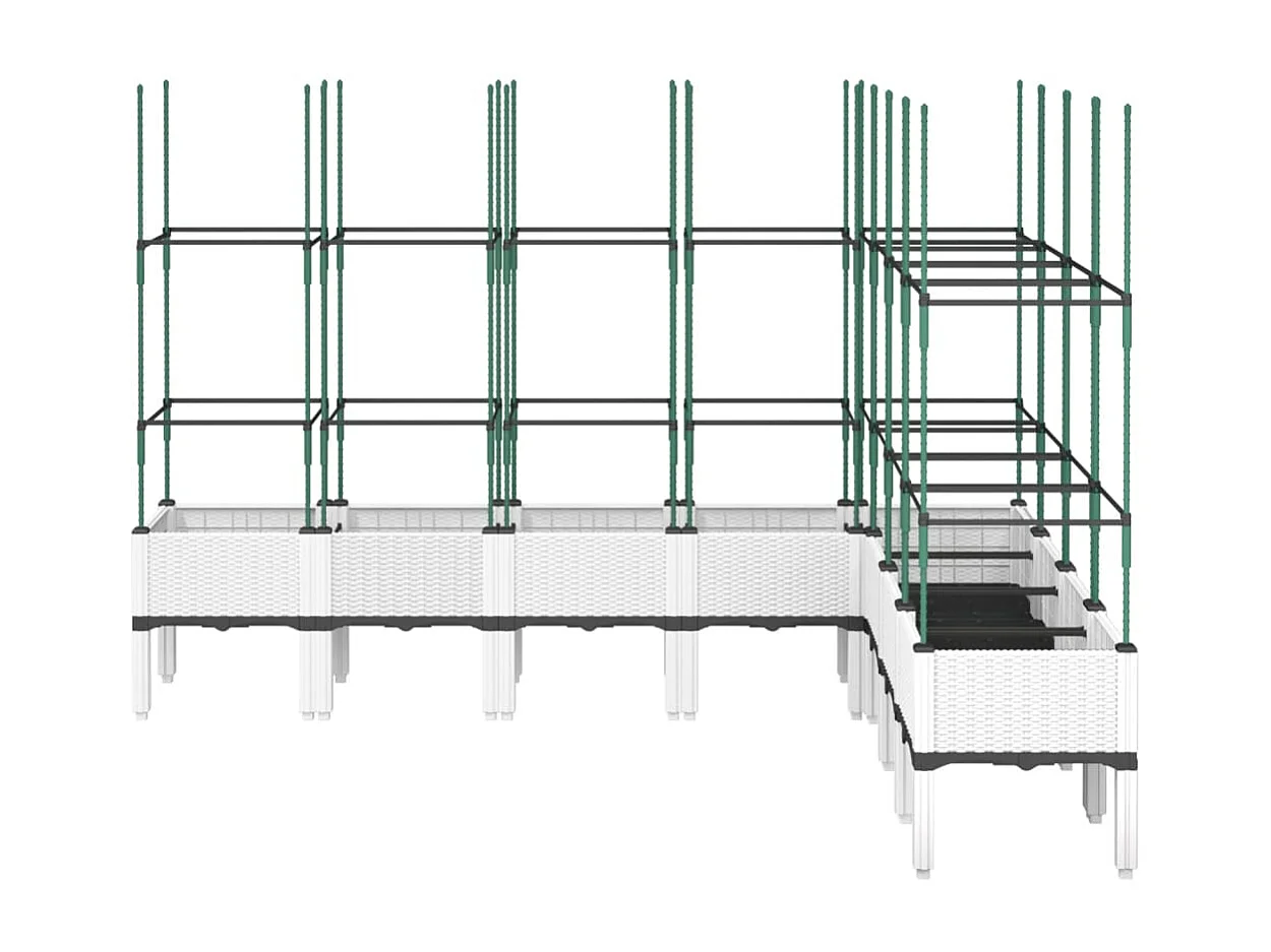 Vaso/floreira de jardim c/ treliça 200x160x142,5 cm PP branco