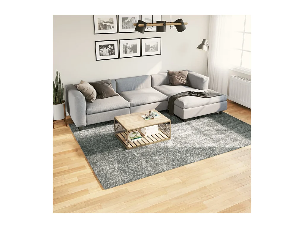 Tapis shaggy PAMPLONA poils longs moderne vert 200x280 cm