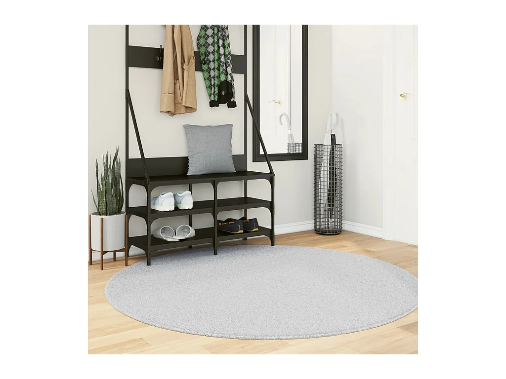 Tapis HUARTE à poils courts doux et lavable gris Ø 160 cm
