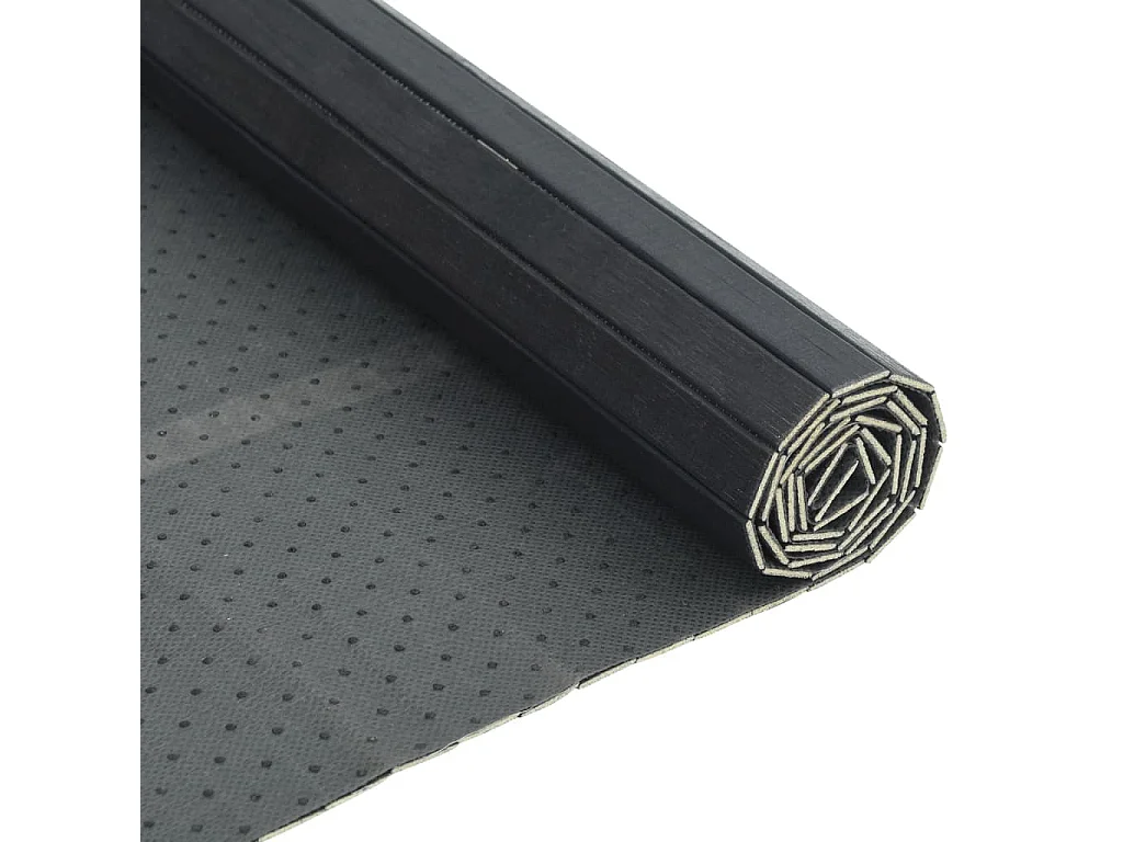 Alfombra rectangular bambú gris 60x500 cm