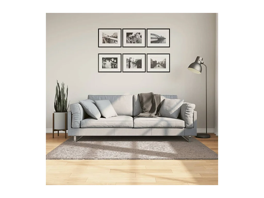 Tappeto Shaggy PAMPLONA a Pelo Lungo Moderno Beige 120x170 cm