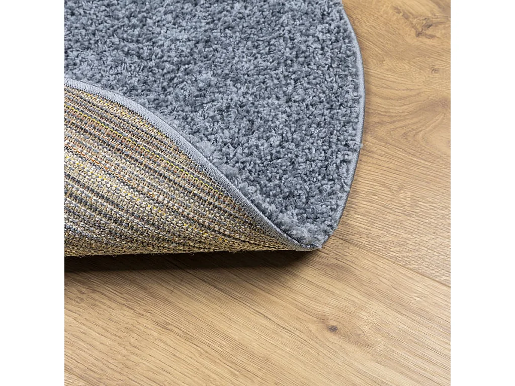 Tapis shaggy PAMPLONA poils longs moderne bleu Ø 80 cm