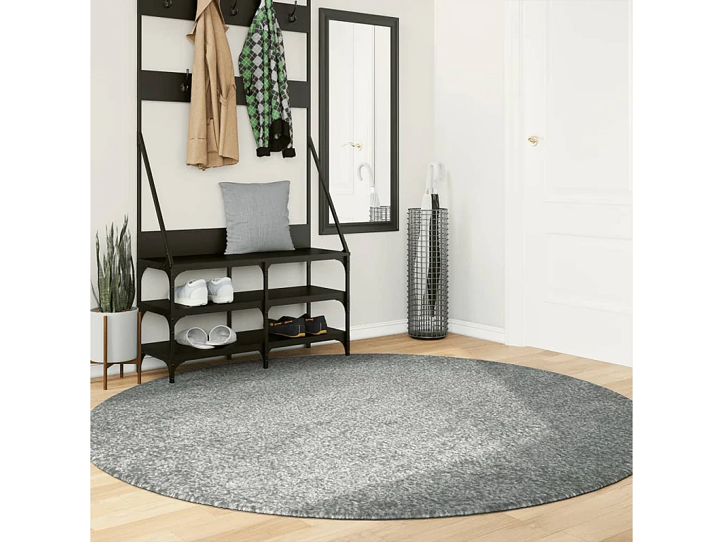 Tapis shaggy PAMPLONA poils longs moderne vert Ø 200 cm