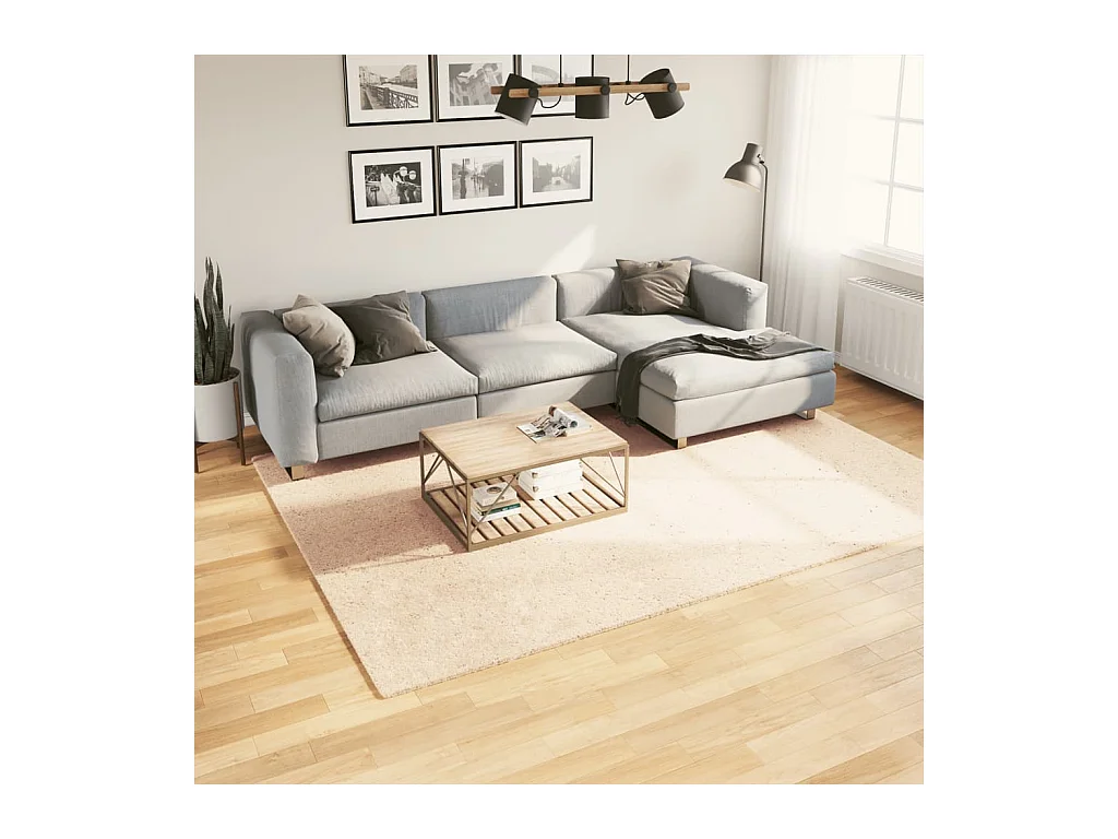 Teppich HUARTE Kurzflor Weich und Waschbar Beige 200x280 cm