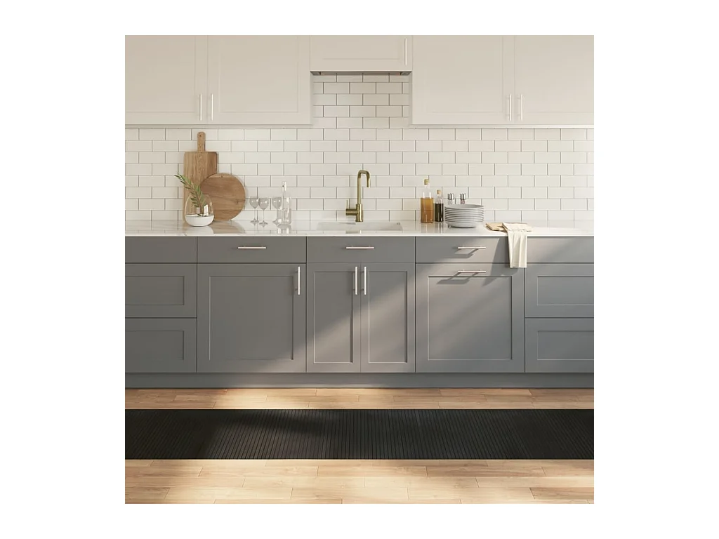 Tappeto Rettangolare Nero 60x300 cm in Bambù