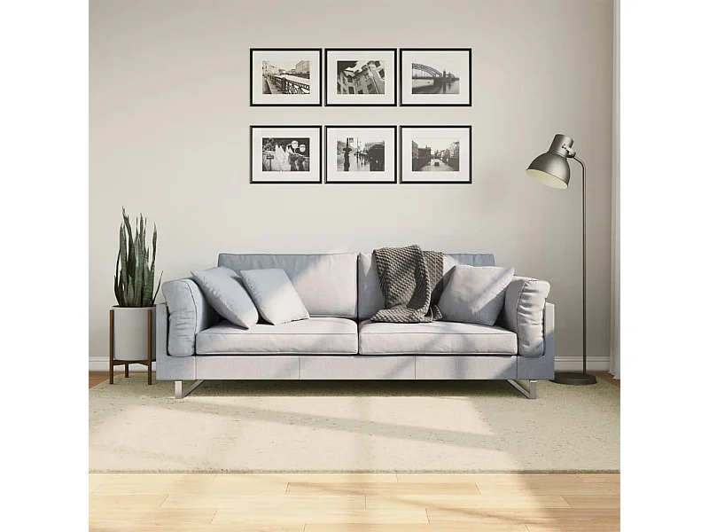 Tapete pelo curto macio e lavável HUARTE 160x230 cm cor creme