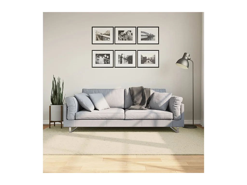 Tapis HUARTE à poils courts doux et lavable crème 160x230 cm