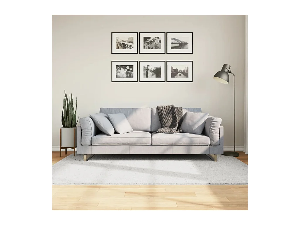 Tapis OVIEDO à poils courts gris 140x200 cm