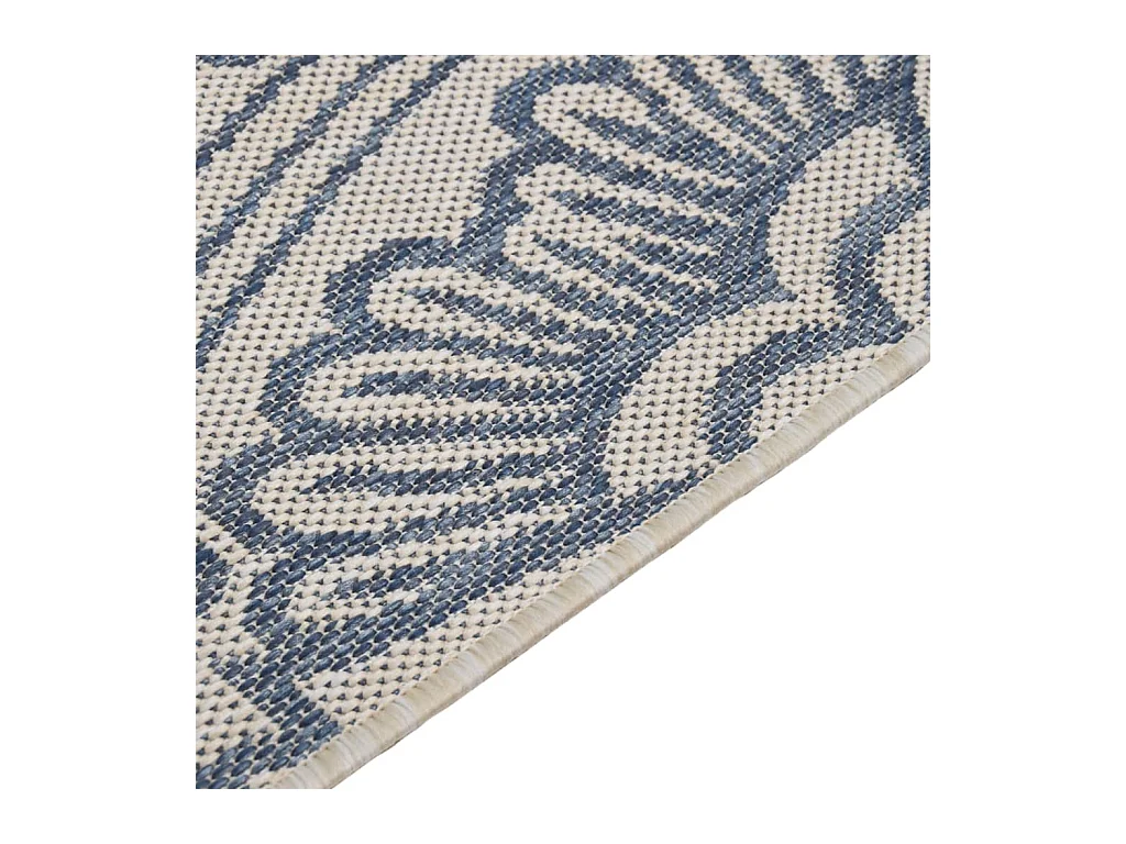 Tapis à tissage plat d'extérieur 80x250 cm Motif bleu