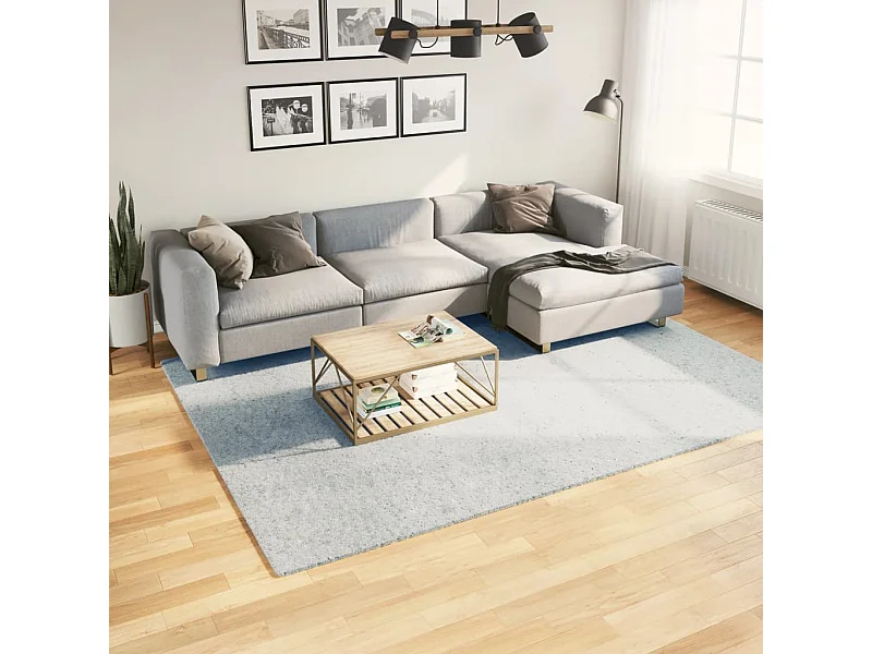 Alfombra de pelo corto suave lavable HUARTE azul 200x280 cm