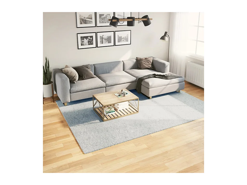 Tapis HUARTE à poils courts doux et lavable bleu 200x280 cm