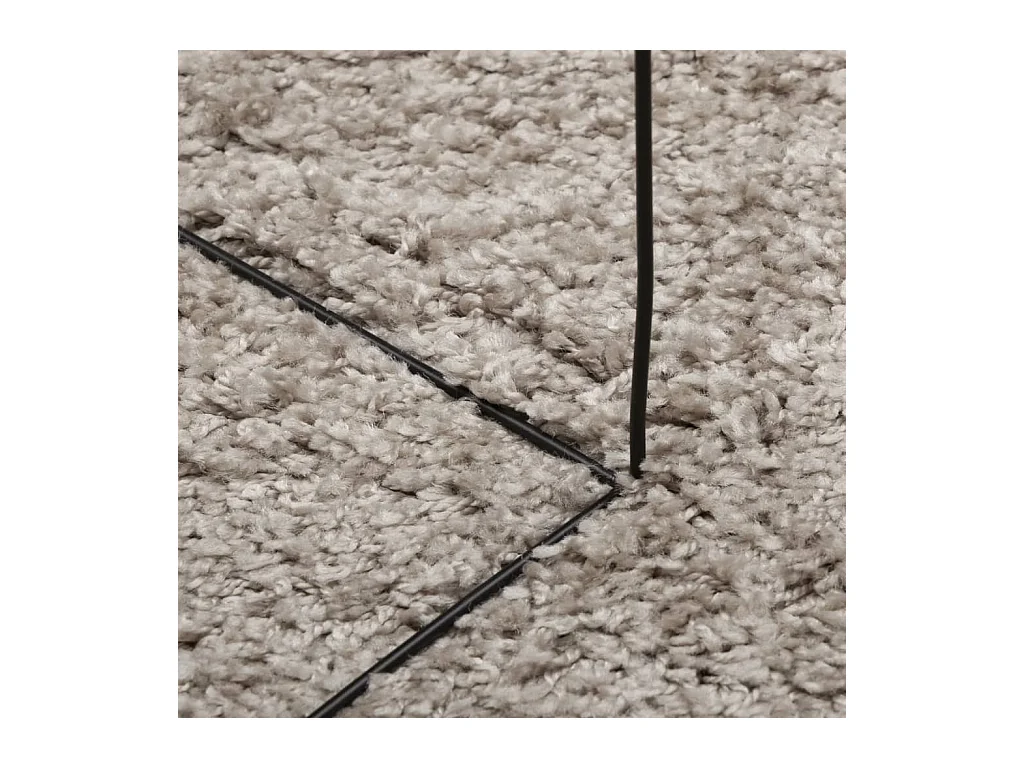 Tappeto Shaggy PAMPLONA a Pelo Lungo Moderno Beige Ø 80 cm