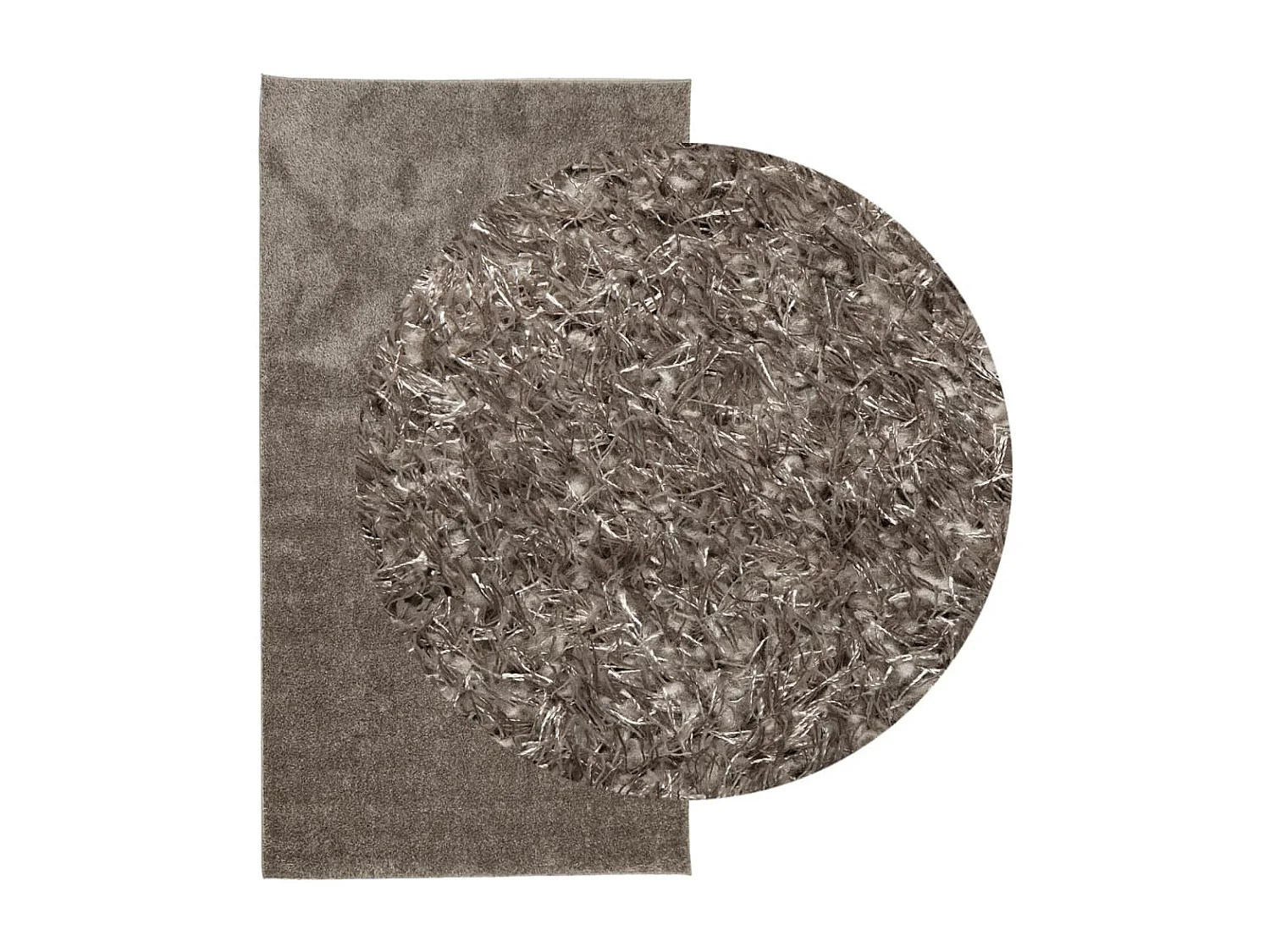 Alfombra pelo largo aspecto brillante ISTAN gris 80x150 cm