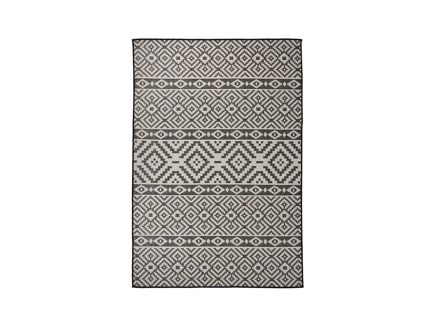 Tapis à tissage plat d'extérieur 160x230 cm Rayures noires