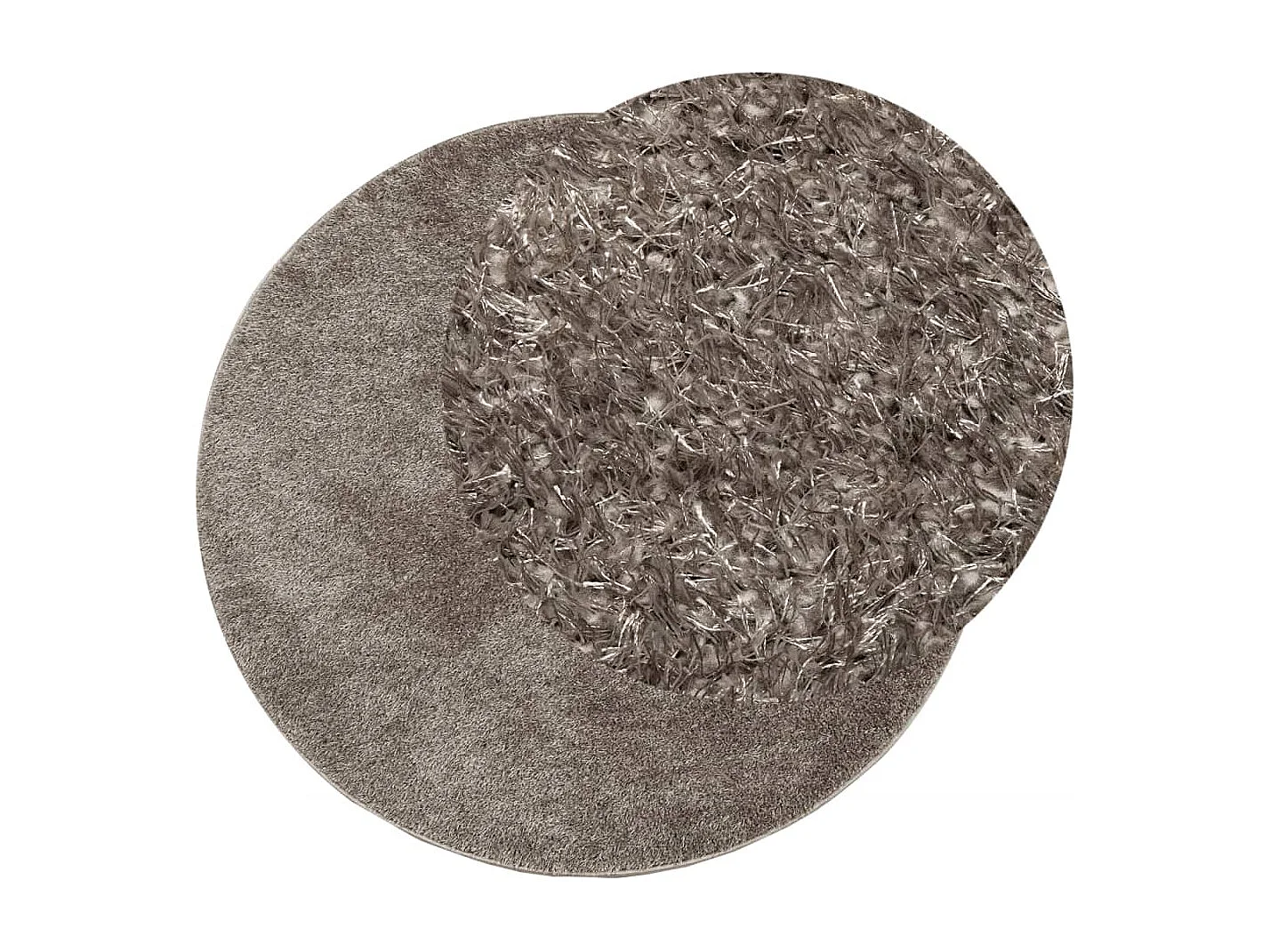 Tapis ISTAN à poils longs aspect brillant gris Ø 80 cm