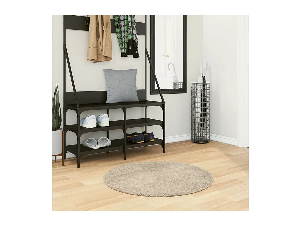 Tappeto a Pelo Lucido Lungo ISTAN Effetto Beige Ø 80 cm