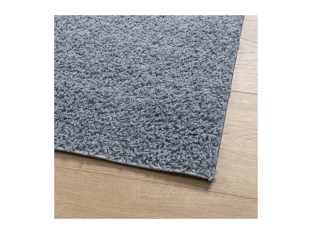 Tapis shaggy PAMPLONA poils longs moderne bleu 120x120 cm