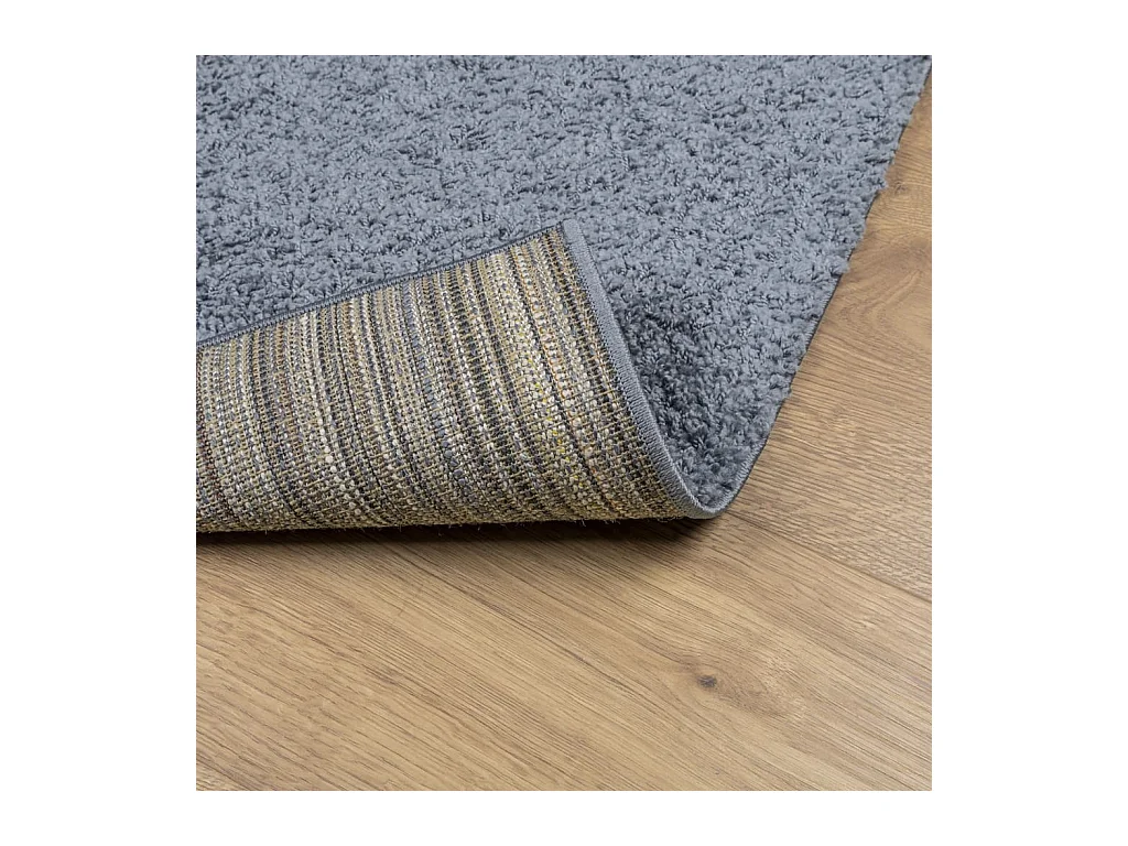 Tapis shaggy PAMPLONA poils longs moderne bleu 120x120 cm