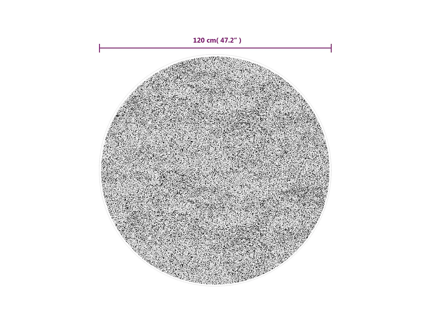 Tapis ISTAN à poils longs aspect brillant anthracite Ø 120 cm