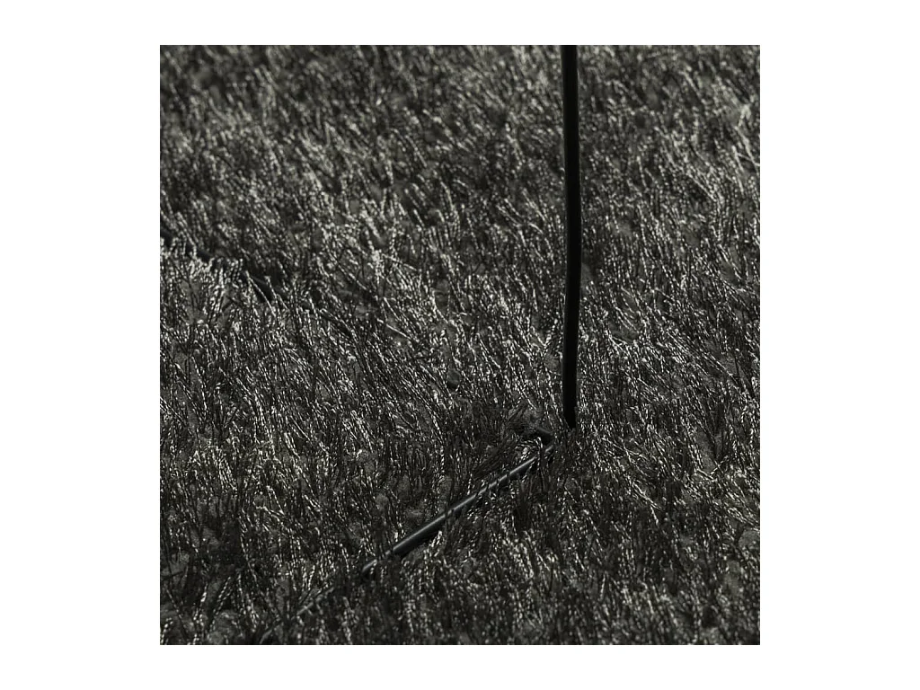 Tapis ISTAN à poils longs aspect brillant anthracite Ø 120 cm