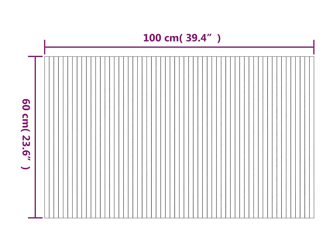 Tappeto Rettangolare Marrone 60x100 cm in Bambù