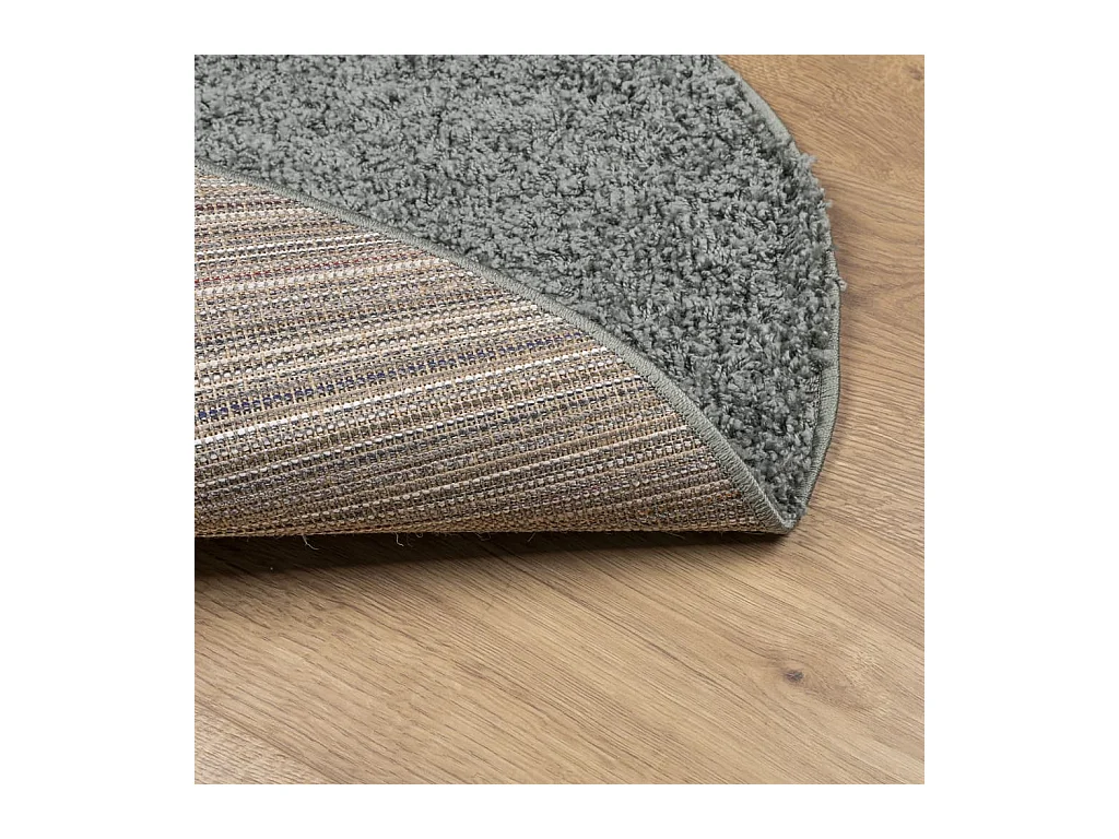 Tappeto Shaggy PAMPLONA a Pelo Lungo Moderno Verde Ø 80 cm