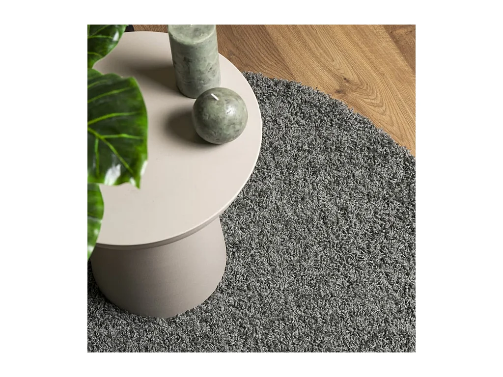 Tappeto Shaggy PAMPLONA a Pelo Lungo Moderno Verde Ø 80 cm